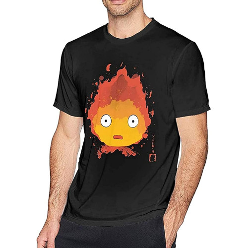 Howls Moving Castle Men's Crew Neck t-Shirt Cool Short Sleeve Classic Tee