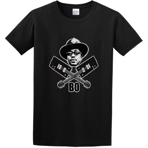 Men' BO Diddley The Originator R&B Rock Guitar Design Cotton T Shirt Men' BO Diddley The Originator R&B Rock Guitar Design Cotton T Shirt