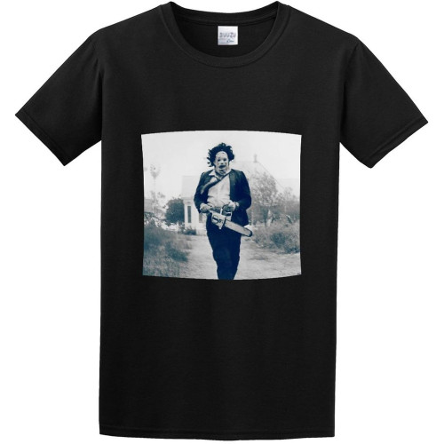 Men's T-Shirts Texas Chainsaw Massacre Leatherface Running Black