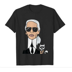 Karl-Lagerfeld Paris Men ' s Reflective-Karl-Chacracter Gift Tee Round Neck Unisex Tops Men's 100% Cotton Short-Sleeve T-Shirts Karl-Lagerfeld Paris Men ' s Reflective-Karl-Chacracter Gift Tee Round Neck Unisex Tops Men's 100% Cotton Short-Sleeve T-Shirts
