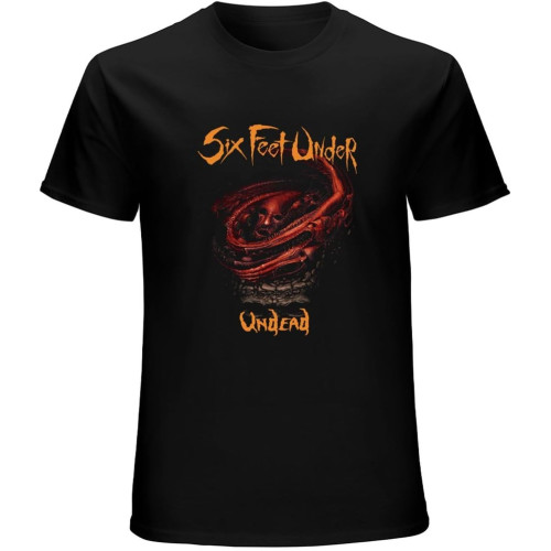 Six Feet Under Mens Cover Small Black Funny Design Short-Sleeve T-Shirt Black