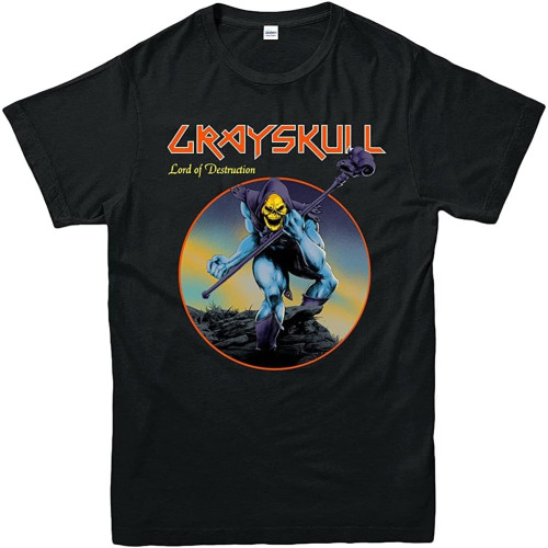 Grayskull Lord of Destruction Skeletor Rocks 80s Cartoons Adult Top Tee Round Neck Unisex Tops Men's 100% Cotton Short-Sleeve T-Shirts Grayskull Lord of Destruction Skeletor Rocks 80s Cartoons Adult Top Tee Round Neck Unisex Tops Men's 100% Cotton Short-Sleeve T-Shirts