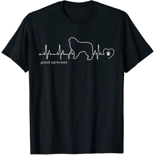 Great Pyrenees Best Design Great Gift Idea Premium Tee Tee Round Neck Unisex Tops Men's 100% Cotton Short-Sleeve T-Shirts