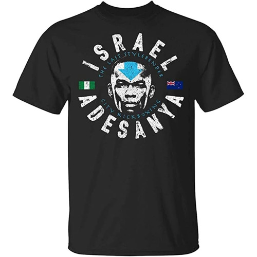 Israel Adesanya The Last Stylebender City Kickboxing Tee Round Neck Unisex Tops Men's 100% Cotton Short-Sleeve T-Shirts