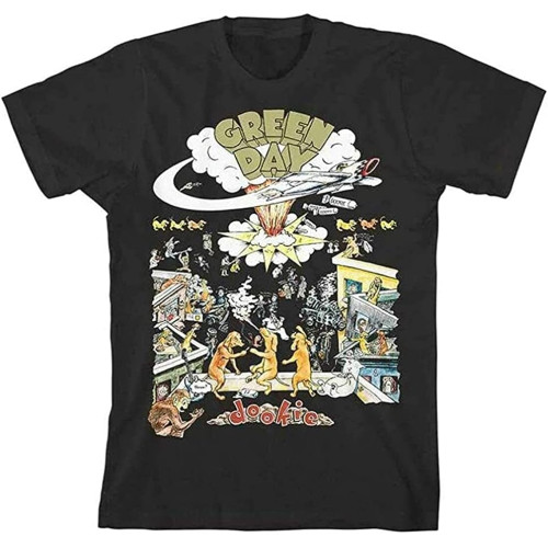 Green Day Band Dookie T Shirt Funny Vintage Gift Tee Round Neck Unisex Tops Men's 100% Cotton Short-Sleeve T-Shirts Green Day Band Dookie T Shirt Funny Vintage Gift Tee Round Neck Unisex Tops Men's 100% Cotton Short-Sleeve T-Shirts