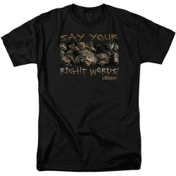 Labyrinth Say Your Right Words tee Retro 80s Sci-fi Graphic Tee Round Neck Unisex Tops Men's 100% Cotton Short-Sleeve T-Shirts