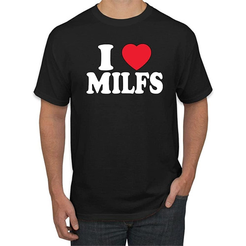 I Love Milfs I Heart Hot Moms R-Rated Humor Mens Graphic Tee Round Neck Unisex Tops Men's 100% Cotton Short-Sleeve T-Shirts I Love Milfs I Heart Hot Moms R-Rated Humor Mens Graphic Tee Round Neck Unisex Tops Men's 100% Cotton Short-Sleeve T-Shirts