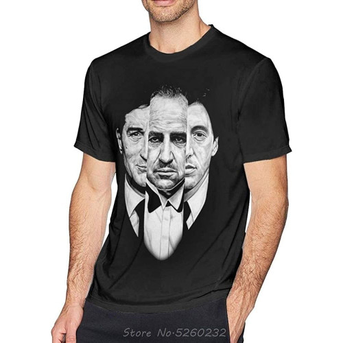 Godfather Trilogy - Godfather Awesome Tee Round Neck Unisex Tops Men's 100% Cotton Short-Sleeve T-Shirts Godfather Trilogy - Godfather Awesome Tee Round Neck Unisex Tops Men's 100% Cotton Short-Sleeve T-Shirts