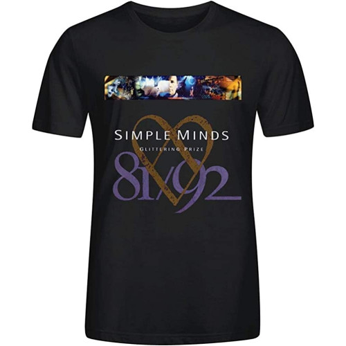 GCZ Simple Minds Glittering Prize 8192 Tee Round Neck Unisex Tops Men's 100% Cotton Short-Sleeve T-Shirts
