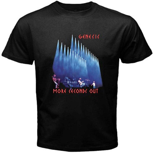 Genesis More Seconds Out Rock Band Legend Tee Round Neck Unisex Tops Men's 100% Cotton Short-Sleeve T-Shirts Genesis More Seconds Out Rock Band Legend Tee Round Neck Unisex Tops Men's 100% Cotton Short-Sleeve T-Shirts