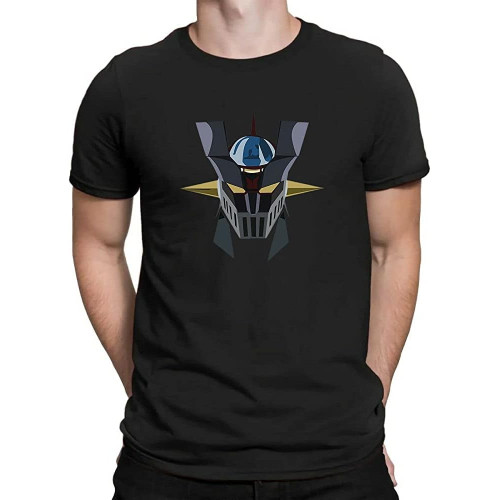 Mazinger-Z Head Anime Sentai Robot Gifts Tee Round Neck Unisex Tops Men's 100% Cotton Short-Sleeve T-Shirts