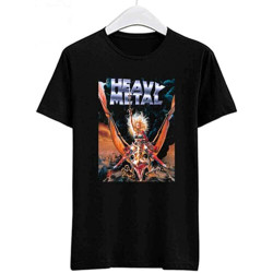 Heavy Metal 1970 Movie Poster Logo Tees Tee Round Neck Unisex Tops Men's 100% Cotton Short-Sleeve T-Shirts