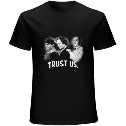Three Stooges Trust Men's T-Shirt Tee Black Three Stooges Trust Men's T-Shirt Tee Black