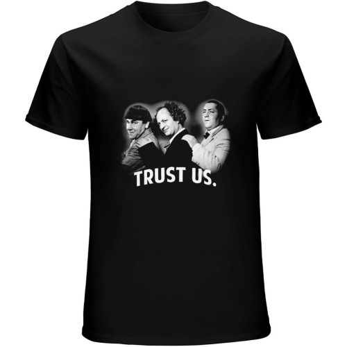 Three Stooges Trust Men's T-Shirt Tee Black Three Stooges Trust Men's T-Shirt Tee Black