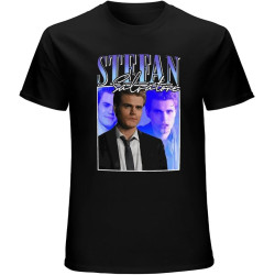 Men's Stefan Salvatore TVD 90 s Vintage Tee(1) T Shirt Black