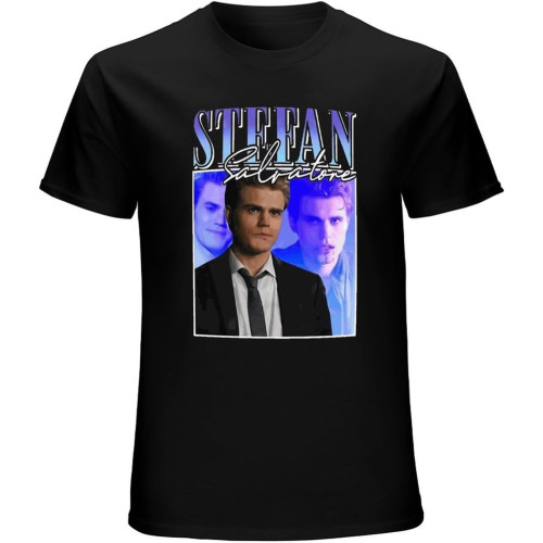 Men's Stefan Salvatore TVD 90 s Vintage Tee(1) T Shirt Black