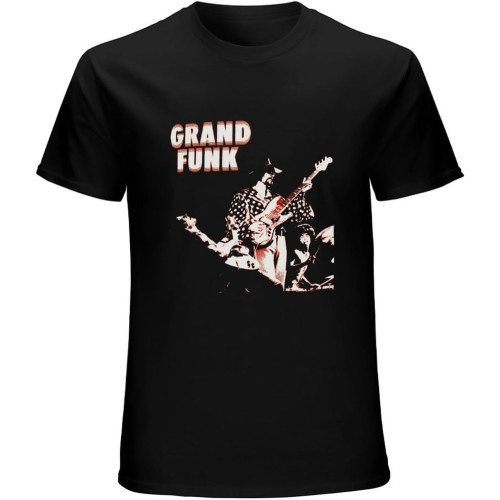 Men's Grand Funk Railroad Retro Music Band T Shirt Black Men's Grand Funk Railroad Retro Music Band T Shirt Black