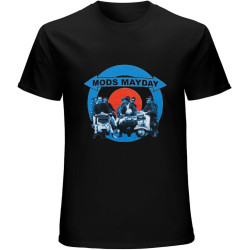 Men's Mods MayDay T-Shirt Mod Scooter Skinhead Quadrophenia Hand Printed Black Men's Mods MayDay T-Shirt Mod Scooter Skinhead Quadrophenia Hand Printed Black