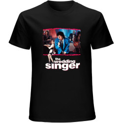 The Wedding Singer Movie Poster Adam Sandler Drew Barrymore Casual Custom Short Sleeve Cotton T Shirt Black
