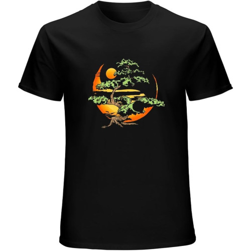 Limited Bonsai Tree Japanese Buddhist Casual Custom Short Sleeve Cotton T Shirt Black Limited Bonsai Tree Japanese Buddhist Casual Custom Short Sleeve Cotton T Shirt Black