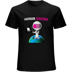 Hardwell Spaceman Original Mix katoenen Casual Custom Short Sleeve Cotton T Shirt Black