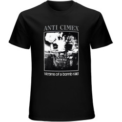 Anti Cimex Victims of a Bombraid Merch Swedish Crust Punk Rock Casual Custom Short Sleeve Cotton T Shirt Black Anti Cimex Victims of a Bombraid Merch Swedish Crust Punk Rock Casual Custom Short Sleeve Cotton T Shirt Black