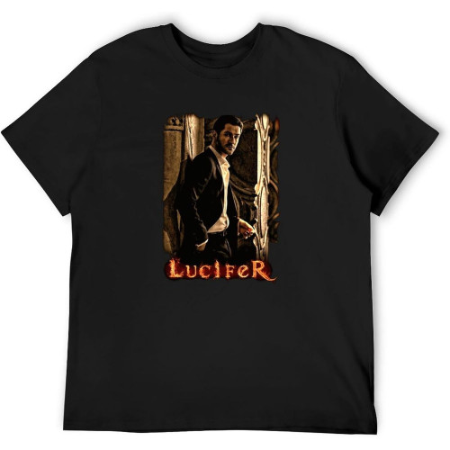 Lucifer Tv Show Poster Art Pattern Printing Men Casual Custom Short Sleeve Cotton T Shirt Black Lucifer Tv Show Poster Art Pattern Printing Men Casual Custom Short Sleeve Cotton T Shirt Black