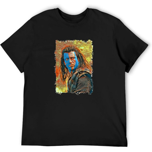 Mens Medium Braveheart William Wallace Movie Woman Unisex My Artwork UK Casual Custom Short Sleeve Cotton T Shirt Black