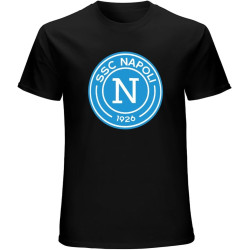 S.S.C. Napoli Casual Custom Short Sleeve Cotton T Shirt Black S.S.C. Napoli Casual Custom Short Sleeve Cotton T Shirt Black
