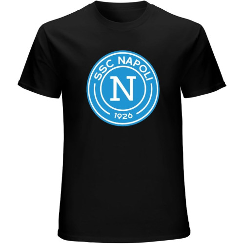 S.S.C. Napoli Casual Custom Short Sleeve Cotton T Shirt Black S.S.C. Napoli Casual Custom Short Sleeve Cotton T Shirt Black