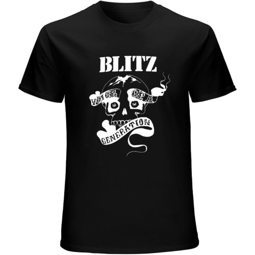 Blitz Voice of A Generation Punk 80s Casual Custom Short Sleeve Cotton T Shirt Black