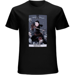 Arya Stark Got Tarot Card Death Valar Morghulis Casual Custom Short Sleeve Cotton T Shirt Black Arya Stark Got Tarot Card Death Valar Morghulis Casual Custom Short Sleeve Cotton T Shirt Black