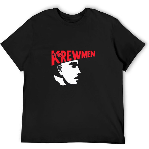 Vintage 1987 Krewmen Shout Psychobilly 80S Reprint Casual Custom Short Sleeve Cotton T Shirt Black