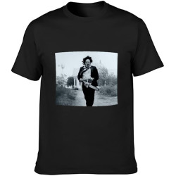 Adult T-Shirts Texas Chainsaw Massacre Leatherface Running Black Adult T-Shirts Texas Chainsaw Massacre Leatherface Running Black
