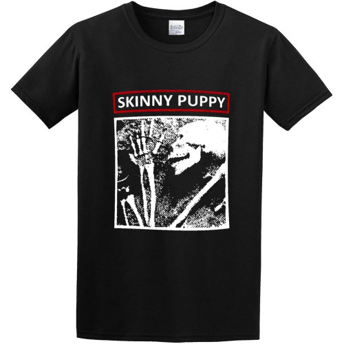 Men's T-Shirts Vintage Skinny Puppy Ministry Depeche 4Ad Goth Black