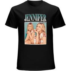 Jennifer Aniston 90's Vintage T-Shirt Graphics t Shirt Workout Shirts for Men Black