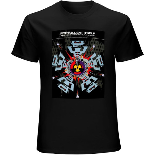 Pop Will Eat Itself This is The Day Mens T Shirts Design Crew Neck Black Pop Will Eat Itself This is The Day Mens T Shirts Design Crew Neck Black