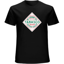 Men's Tomato Tabasco Sauce Pepper Chili Hot Food T Shirt Black Men's Tomato Tabasco Sauce Pepper Chili Hot Food T Shirt Black
