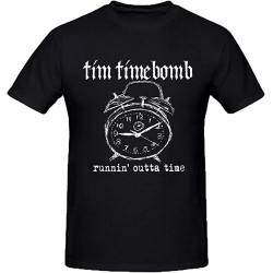 Tim Timebomb Runnin Outta Time Graphic T Shirts for Men Crew Neck