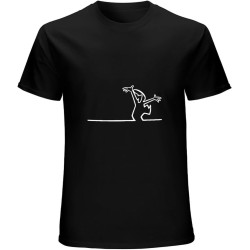 Fishing est T-Shirts La Linea The Line Osvaldo Cavandoli TV Men Style Pure Cotton Streetwear T Shirt Round Neck Big Size Black