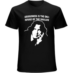 Men's Oscar Wilde Hommage T-Shirt Lustig True Zitat T-Shirt Zu Ernst Black