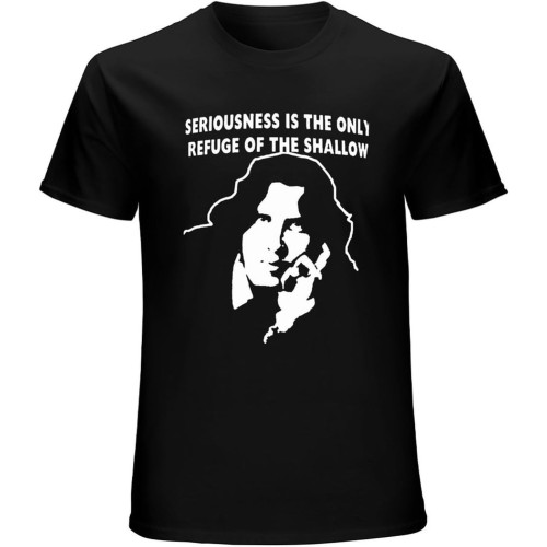 Men's Oscar Wilde Hommage T-Shirt Lustig True Zitat T-Shirt Zu Ernst Black