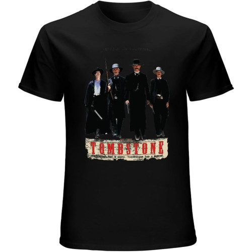 Men's Tombstone Russell Kilmer Retro 90's Western Movie T Shirt Tombstone Russell Kilmer Retro 90's Western Movie T Shirt Black