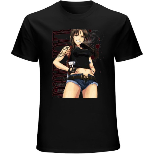 Men's Lagoon Revy Bedruckte T Shirts Aus Cotton Black Men's Lagoon Revy Bedruckte T Shirts Aus Cotton Black