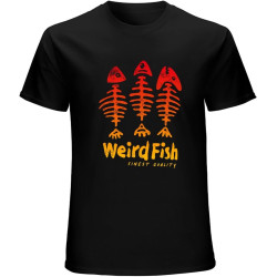 Men's Weird Fish Skeleton Eco Graphic T-Shirt Garnet Black