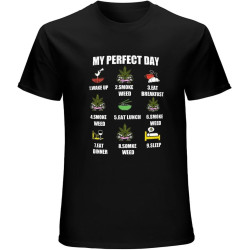 My Perfect Day Smoke Weed All Day Funny Weed Lovers Gift Neuheit Men's T-Shirt Black