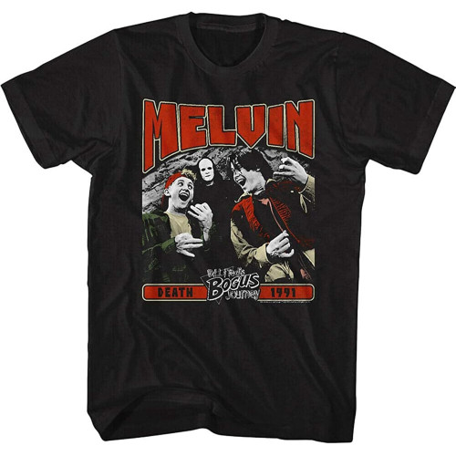 Bill & Ted's Bogus Journey Death 1991 Melvin Adult T Shirt Black Bill & Ted's Bogus Journey Death 1991 Melvin Adult T Shirt Black