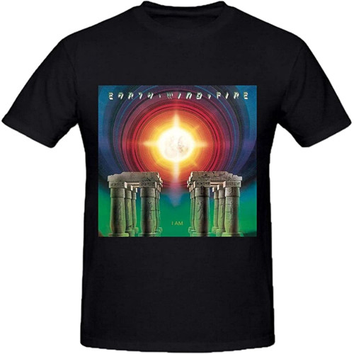Earth, Wind & Fire I Am Mens T Shirts Design Crew Neck Black Earth, Wind & Fire I Am Mens T Shirts Design Crew Neck Black