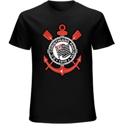 Men's Man's Round Neck Sport Club Corinthians Paulista Sports T-Shirt Black S Men's Man's Round Neck Sport Club Corinthians Paulista Sports T-Shirt Black S