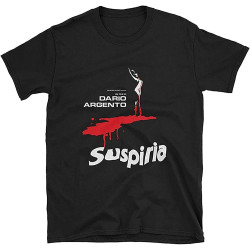 Men's Dario Argento Suspiria 1977 Film Poster Limited Edition Black Tribute t-Shirt Black Colour38